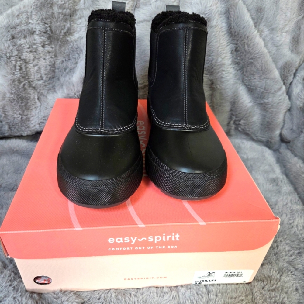Easy Spirit Icicles Chelsea Duck Boots Size US 9M Black
